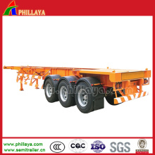 Tri Axles Skeletal Container Semi-Trailer with Plate Floor